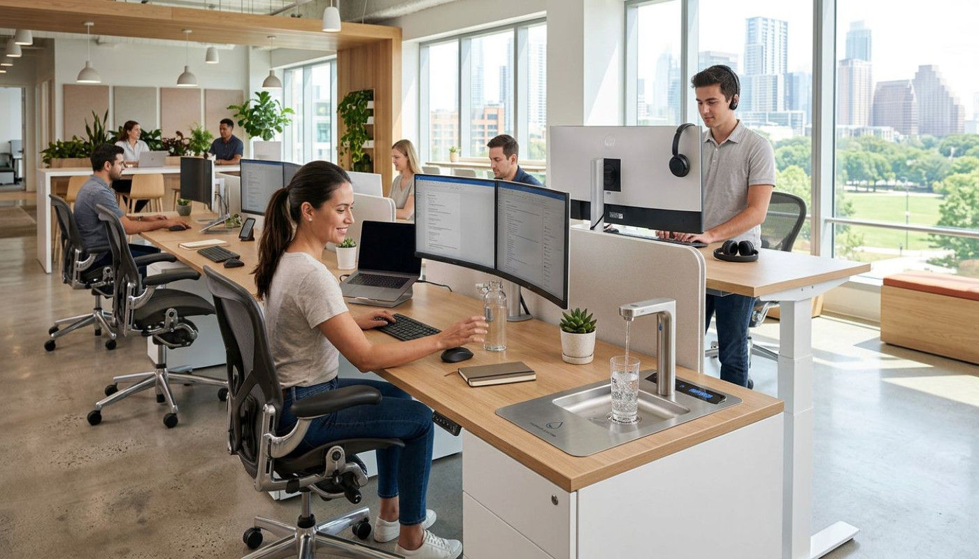 Optimisation de l'espace de travail : l'intégration de fontaines à eau chaude